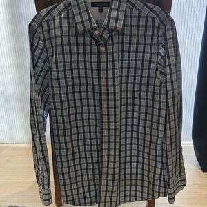 Banana Republic Men’s Grant Fit Dress Shirt - Blue & White Plaid - Size M
